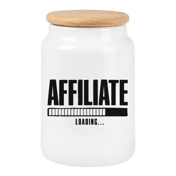 Affiliate Loading Online Business Affiliate - Cookie Jar with Wooden Lid - white - Front