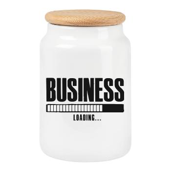 Business Loading Online Business Affiliate - Cookie Jar with Wooden Lid - white - Front