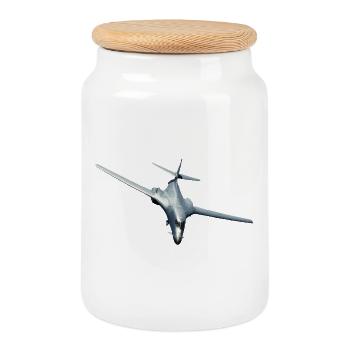 B-1B Lancer - Keksdose mit Holzdeckel - Weiß - Vorne