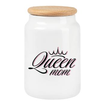 Mère de la Reine Rose et Dorée - Boîte à biscuits avec couvercle en bois - blanc - Devant