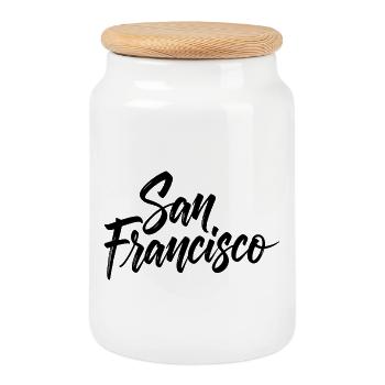 San Francisco - Keksdose mit Holzdeckel - Weiß - Vorne