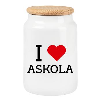J’adore Askola - Boîte à biscuits avec couvercle en bois - blanc - Devant