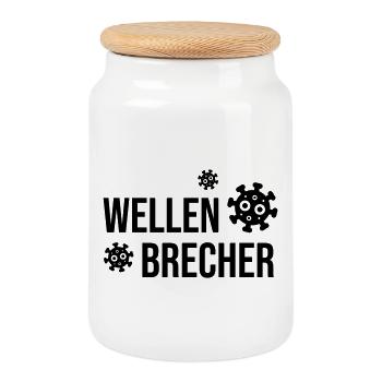 Breakwater - Word of the Year 2021 - Cookie Jar with Wooden Lid - white - Front