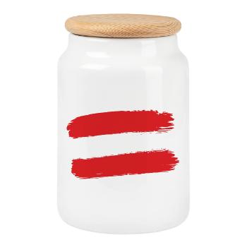 Österreich Flagge Pinselstrich Austria - Keksdose mit Holzdeckel - Weiß - Vorne