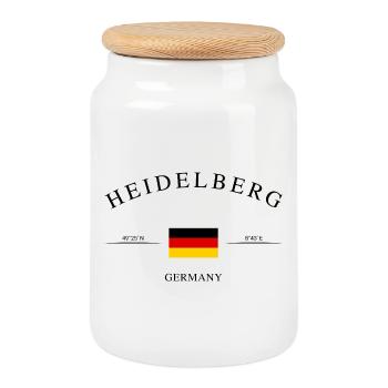 Heidelberg, Allemagne – Souvenir et cadeau de Noël - Boîte à biscuits avec couvercle en bois - blanc - Devant