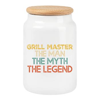 Citation de Grill Master Legend - Boîte à biscuits avec couvercle en bois - blanc - Devant