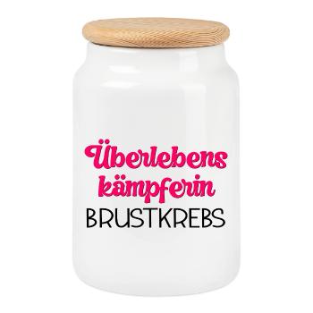 COMBATTANT DE SURVIE CANCER DU SEIN - Boîte à biscuits avec couvercle en bois - blanc - Devant