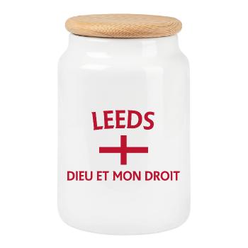 T-Shirt mit Motiv aus Leeds Frankreich - Keksdose mit Holzdeckel - Weiß - Vorne