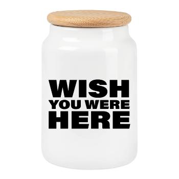 WISH YOU WERE HERE - Keksdose mit Holzdeckel - Weiß - Vorne