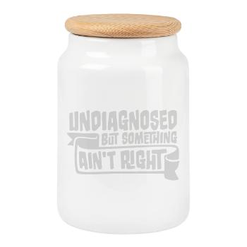 Blague drôle non diagnostiquée mais quelque chose ne va pas - Boîte à biscuits avec couvercle en bois - blanc - Devant