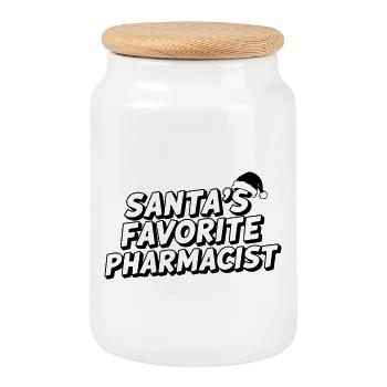 Santa's Favorite Pharmacist - Keksdose mit Holzdeckel - Weiß - Vorne