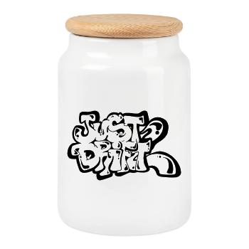Just Drift 02 - Keksdose mit Holzdeckel - Weiß - Vorne