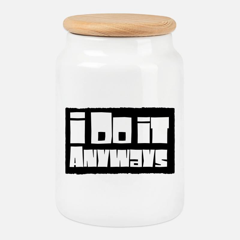 i do it anyways - Keksdose mit Holzdeckel - Weiß