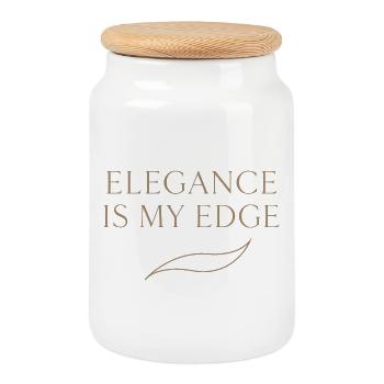 Elegant Feminine Lifestyle, Gentle - Cookie Jar with Wooden Lid - white - Front