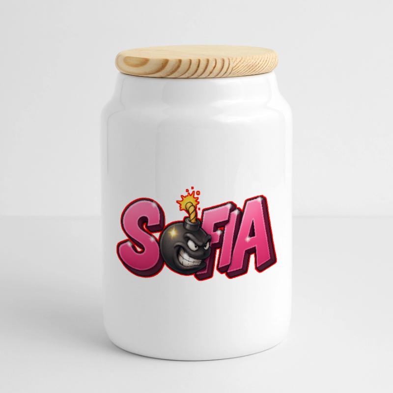 Sofia Graffiti Name Bomb Graffité 3D Keksdose mit Holzdeckel