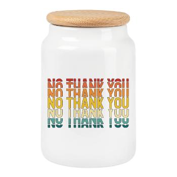 No Thank You - Keksdose mit Holzdeckel - Weiß - Vorne