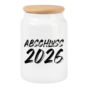 Remise des diplômes 2026 - Boîte à biscuits avec couvercle en bois - blanc - Devant