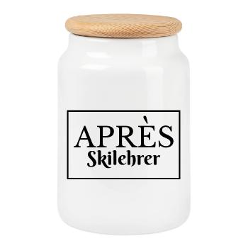Après Ski Instructor Party Humor - Cookie Jar with Wooden Lid - white - Front