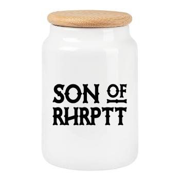 Fils de Rhrptt - Ruhrpott - Zeche - Zollverein - Boîte à biscuits avec couvercle en bois - blanc - Devant