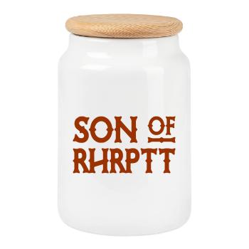 Fils de Rhrptt - Ruhrpott - Zeche - Zollverein - Boîte à biscuits avec couvercle en bois - blanc - Devant