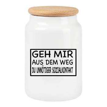 geh mir aus dem Weg du - Keksdose mit Holzdeckel - Weiß - Vorne