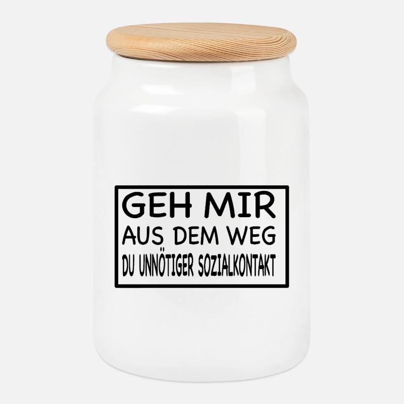 Dégage de mon chemin, toi - Boîte à biscuits avec couvercle en bois - blanc