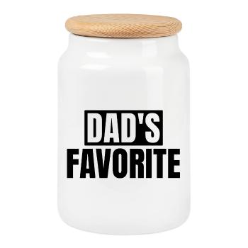 Préféré de papa Je suis le préféré de papa - Boîte à biscuits avec couvercle en bois - blanc - Devant