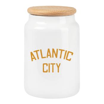 Atlantic City - Est. 1854 - New Jersey - USA - Keksdose mit Holzdeckel - Weiß - Vorne