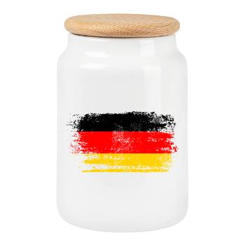 Germany - Eagle Coat of Arms Respect Gift - Cookie Jar with Wooden Lid - white - Front