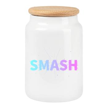Tennis & Padel Smash Design pour les joueurs - Boîte à biscuits avec couvercle en bois - blanc - Devant