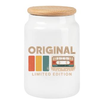 Original 1965 Anniversaire 1965 Cadeau 1965 Retro - Boîte à biscuits avec couvercle en bois - blanc - Devant