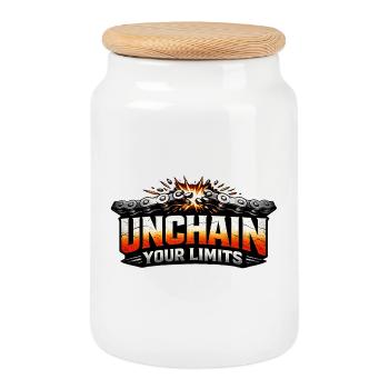 Déclaration de vélo Déchaîner vos limites - Boîte à biscuits avec couvercle en bois - blanc - Devant