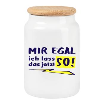 I DON'T CARE - I'LL LEAVE IT THAT WAY NOW! - Cookie Jar with Wooden Lid - white - Front