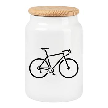 Racer - Cookie Jar with Wooden Lid - white - Front