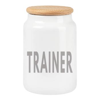 Athletic Trainer AT - Professional Sports Medicine - Cookie Jar with Wooden Lid - white - Front