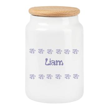 Liam Bulles Lavande - Boîte à biscuits avec couvercle en bois - blanc - Devant