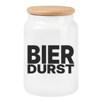 Beer thirst – time for a cold beer - Cookie Jar with Wooden Lid - white - Front