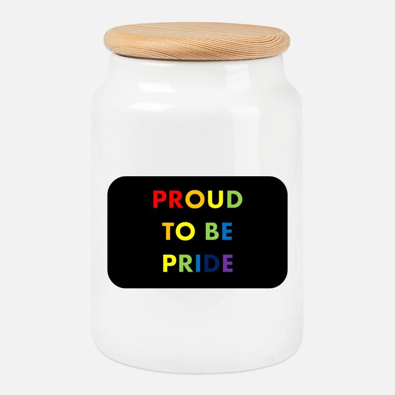 Proud to Be Pride Regenbogen - Keksdose mit Holzdeckel - Weiß