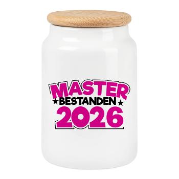 Master 2026 Diplôme - Boîte à biscuits avec couvercle en bois - blanc - Devant