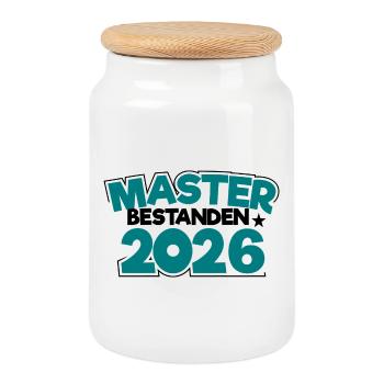 Master 2026 Diplôme - Boîte à biscuits avec couvercle en bois - blanc - Devant