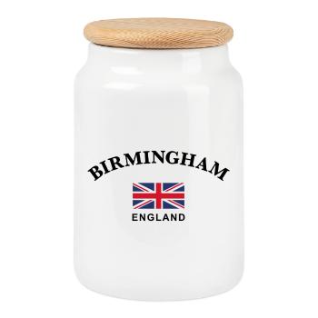 Birmingham, England - Keksdose mit Holzdeckel - Weiß - Vorne