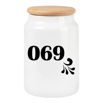 Conception de Francfort 069 par Bembeltown pour les habitants de Francfort - Boîte à biscuits avec couvercle en bois - blanc - Devant