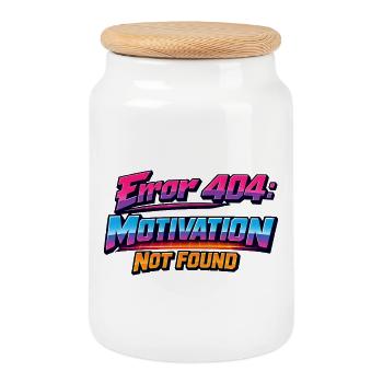 404 Désolé Motivation non trouvée rétro années 80 - Boîte à biscuits avec couvercle en bois - blanc - Devant