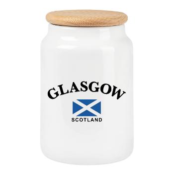 Glasgow, Schottland - Keksdose mit Holzdeckel - Weiß - Vorne