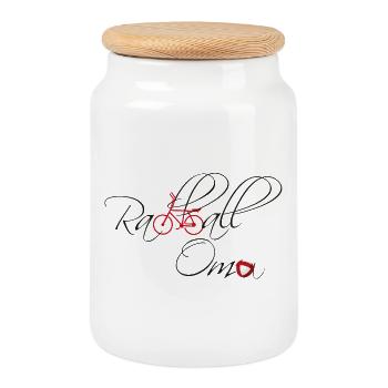 Cycling, Cycleball, Indoor Cycling, Grandma - Cookie Jar with Wooden Lid - white - Front