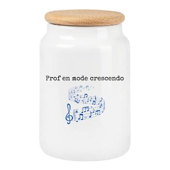 Musikhumor-T-Shirt - Keksdose mit Holzdeckel - Weiß - Vorne