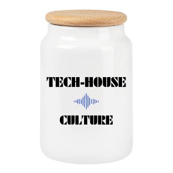 Tech House Culture - Cookie Jar with Wooden Lid - white - Front
