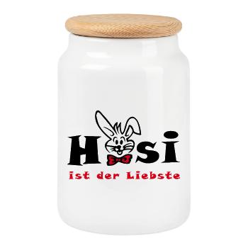 Bunny est la plus chère Easter - Boîte à biscuits avec couvercle en bois - blanc - Devant