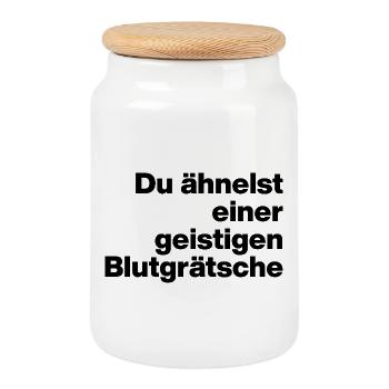 TU RESSEMBLES À UN TACLE DE SANG MENTAL. SARCASME - Boîte à biscuits avec couvercle en bois - blanc - Devant