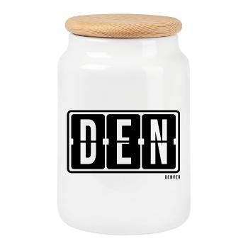 Denver DEN, City Souvenir Hoodie, T-Shirt, Tasse - Keksdose mit Holzdeckel - Weiß - Vorne